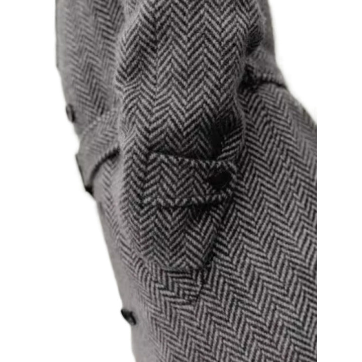 Herrar Elegant Houndstooth Ullkappa Mirla-Eva Jonsson