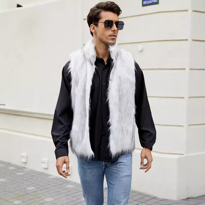 Herrar Elegant Konstpälsväst med öppna sidor Eva Jonsson-Eva Jonsson