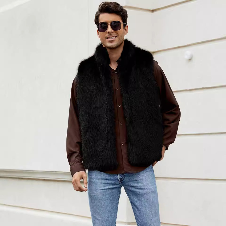 Herrar Elegant Konstpälsväst med öppna sidor Eva Jonsson-Eva Jonsson