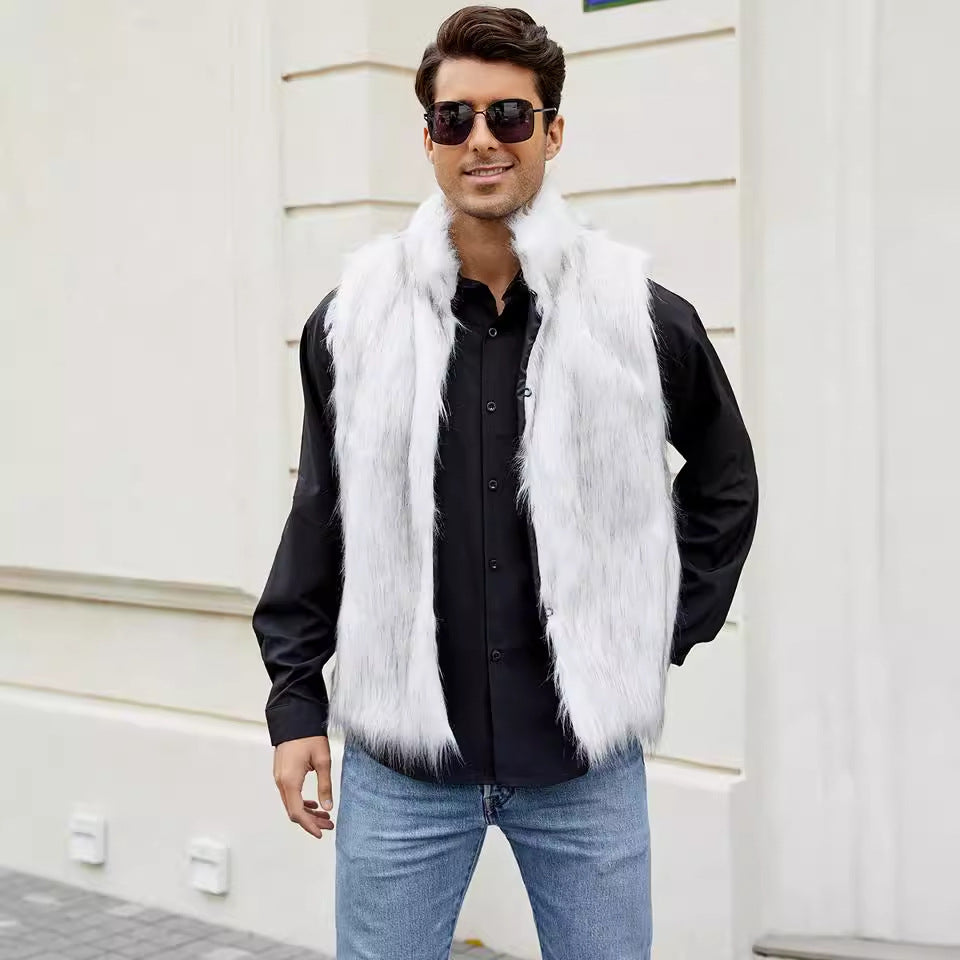 Herrar Elegant Konstpälsväst med öppna sidor Eva Jonsson-Eva Jonsson