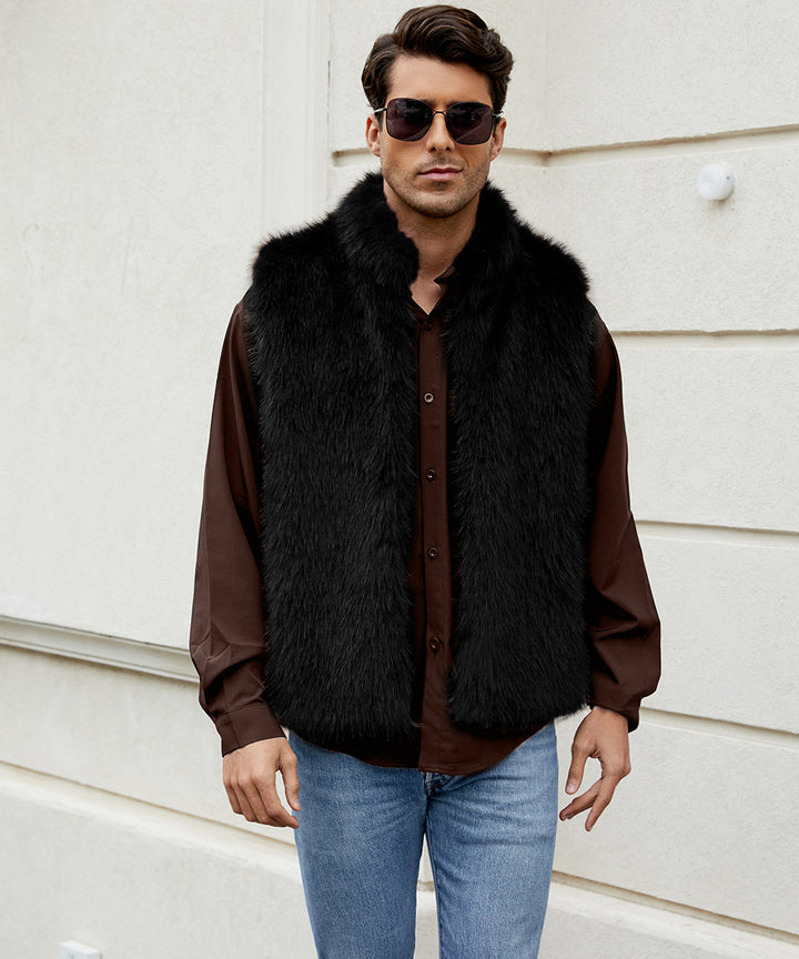 Herrar Elegant Konstpälsväst med öppna sidor Eva Jonsson-Eva Jonsson