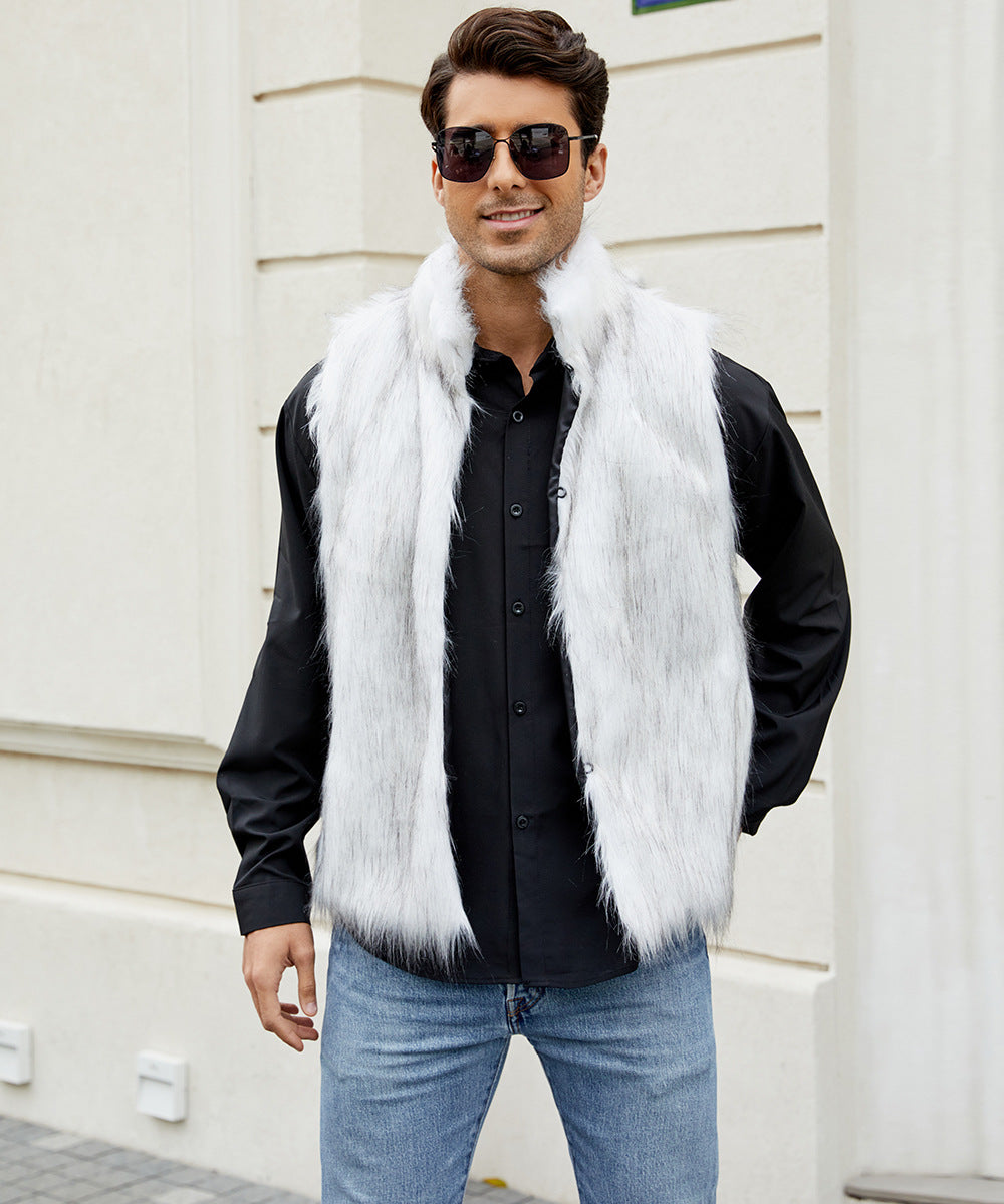 Herrar Elegant Konstpälsväst med öppna sidor Eva Jonsson-Eva Jonsson
