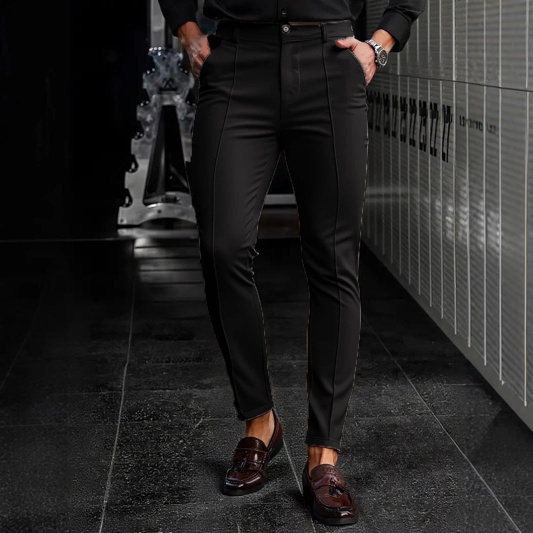 Herrar Elegant Slim-Fit Kostymbyxor med sportiga detaljer Mirla-Eva Jonsson