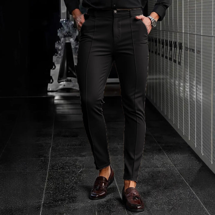 Herrar Elegant Slim-Fit Kostymbyxor med sportiga detaljer Mirla-Eva Jonsson