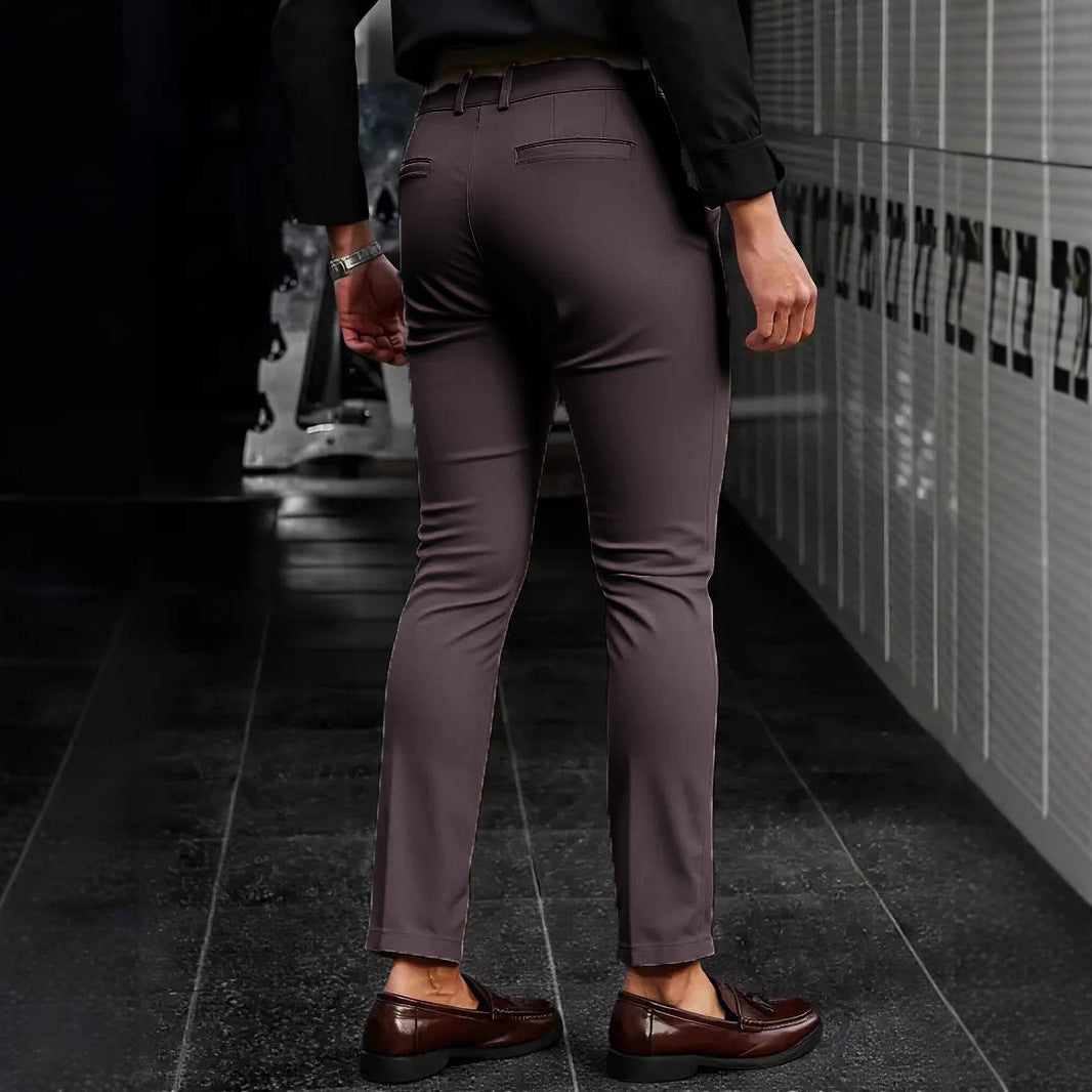 Herrar Elegant Slim-Fit Kostymbyxor med sportiga detaljer Mirla-Eva Jonsson