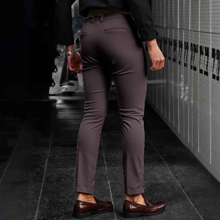 Herrar Elegant Slim-Fit Kostymbyxor med sportiga detaljer Mirla-Eva Jonsson