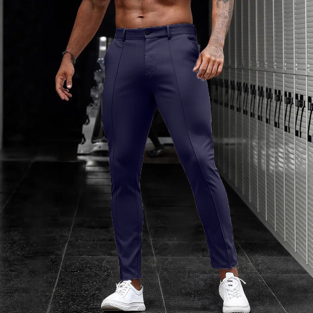 Herrar Elegant Slim-Fit Kostymbyxor med sportiga detaljer Mirla-Eva Jonsson