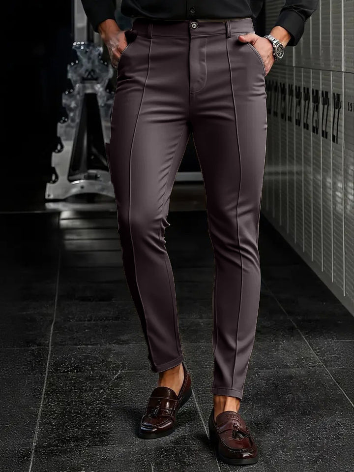 Herrar Elegant Slim-Fit Kostymbyxor med sportiga detaljer Mirla-Eva Jonsson