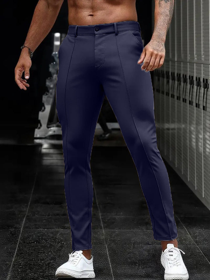 Herrar Elegant Slim-Fit Kostymbyxor med sportiga detaljer Mirla-Eva Jonsson