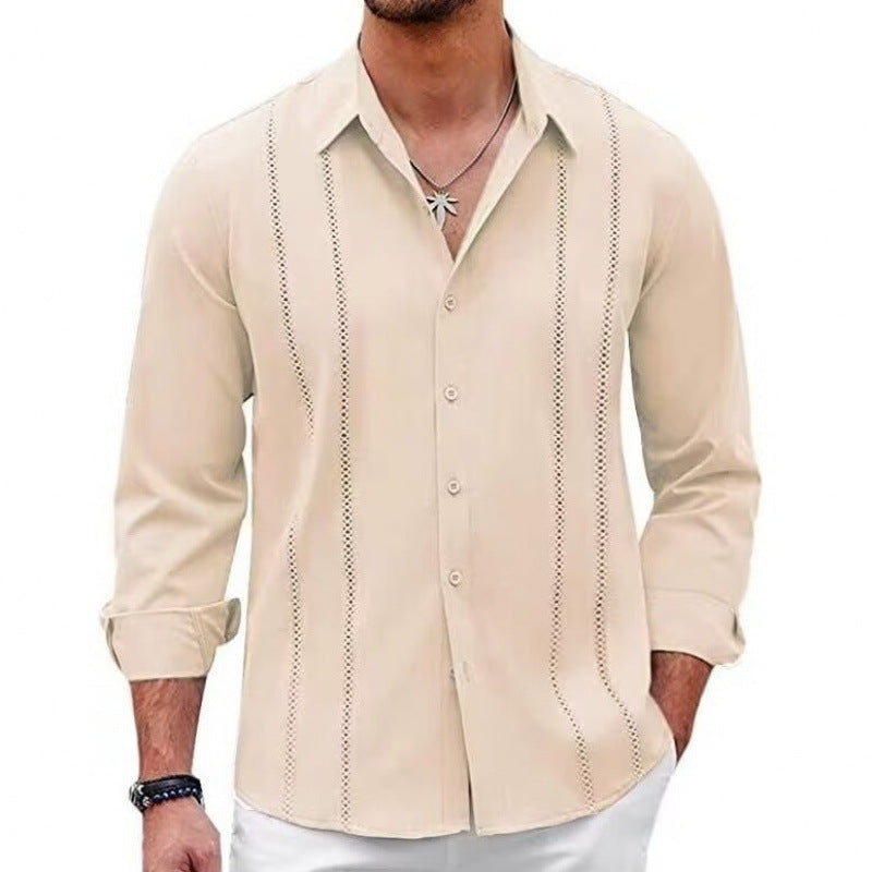 Herrar Elegant långärmad blus med fina broderidetaljer Mirla-Eva Jonsson