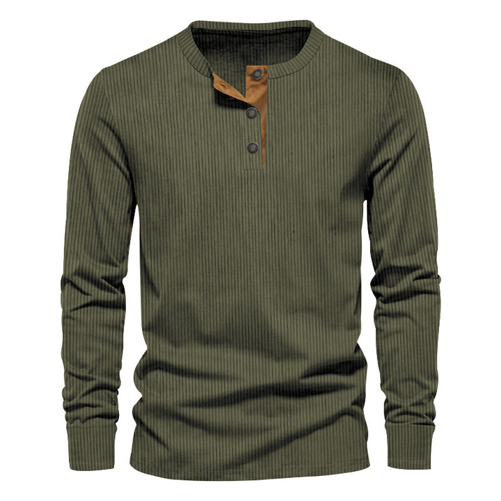 Herrar Elegant långärmad skjorta med strukturerat ribbmönster och moderiktiga knapppdetaljer Eva Jonsson-Eva Jonsson