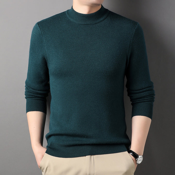 Herrar Elegant stickad tröja med modern ställkrage Mirla-Eva Jonsson