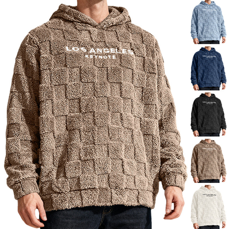 Herrar Fleece Hooded Sweatshirt med strukturerat våffelmönster Mirla-Eva Jonsson