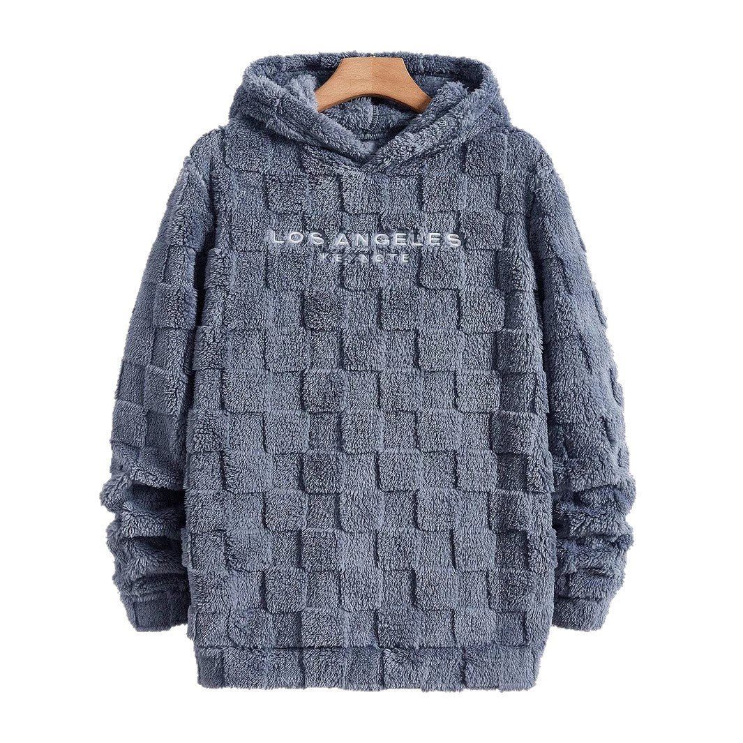 Herrar Fleece Hooded Sweatshirt med strukturerat våffelmönster Mirla-Eva Jonsson