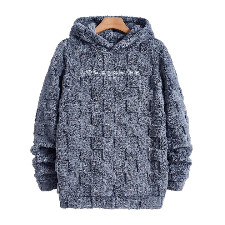Herrar Fleece Hooded Sweatshirt med strukturerat våffelmönster Mirla-Eva Jonsson