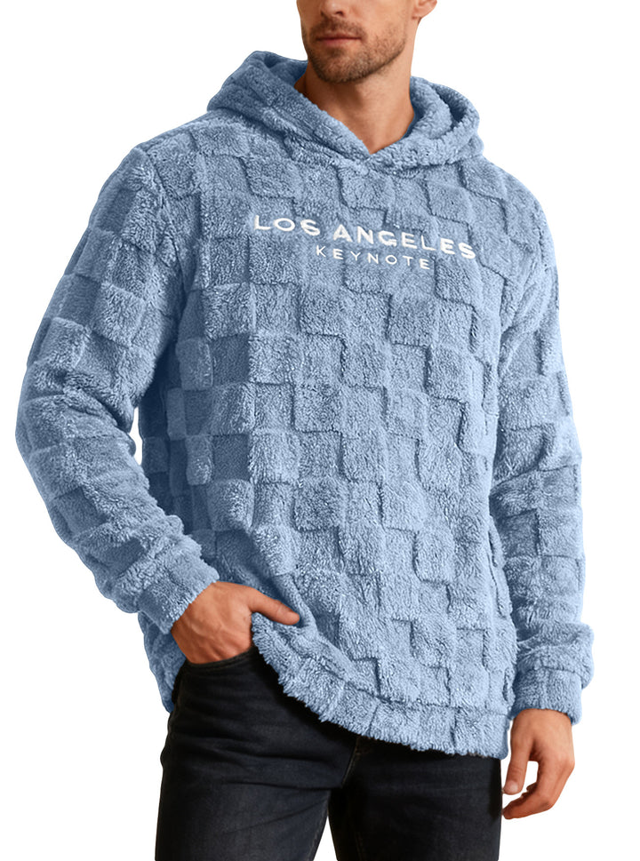 Herrar Fleece Hooded Sweatshirt med strukturerat våffelmönster Mirla-Eva Jonsson