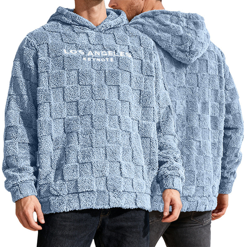 Herrar Fleece Hooded Sweatshirt med strukturerat våffelmönster Mirla-Eva Jonsson