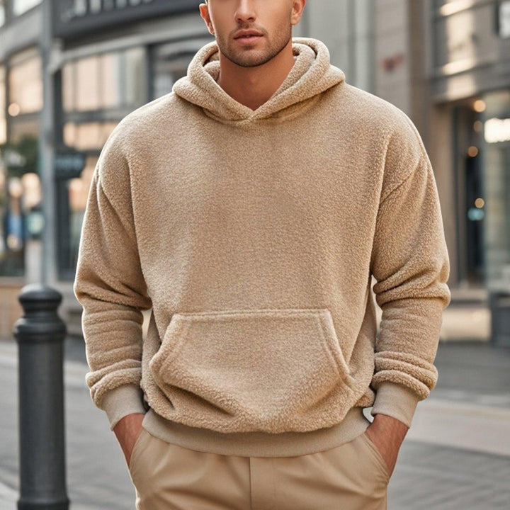 Herrar Fleece Hoodie med känguruficka och modern passform Eva Jonsson-Eva Jonsson