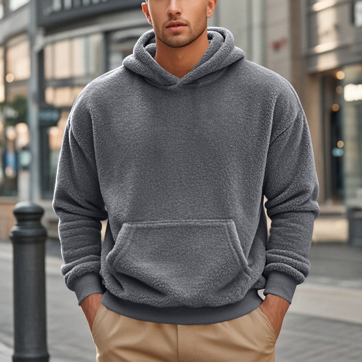 Herrar Fleece Hoodie med känguruficka och modern passform Eva Jonsson-Eva Jonsson