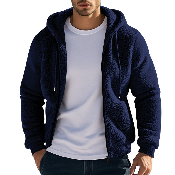 Herrar Fleece Hoodie med känguruficka och praktisk dragkedja Mirla-Eva Jonsson