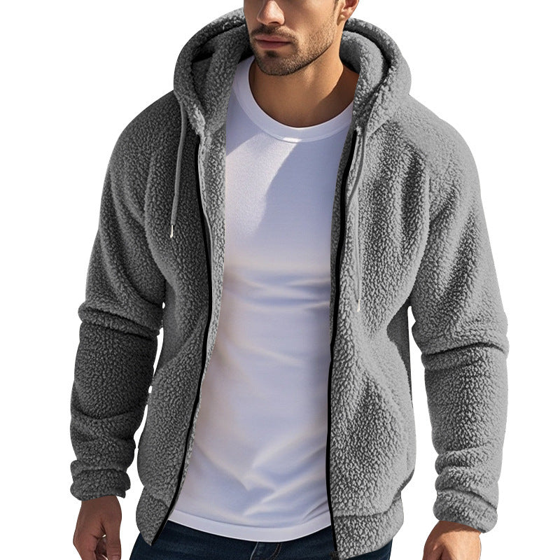 Herrar Fleece Hoodie med känguruficka och praktisk dragkedja Mirla-Eva Jonsson