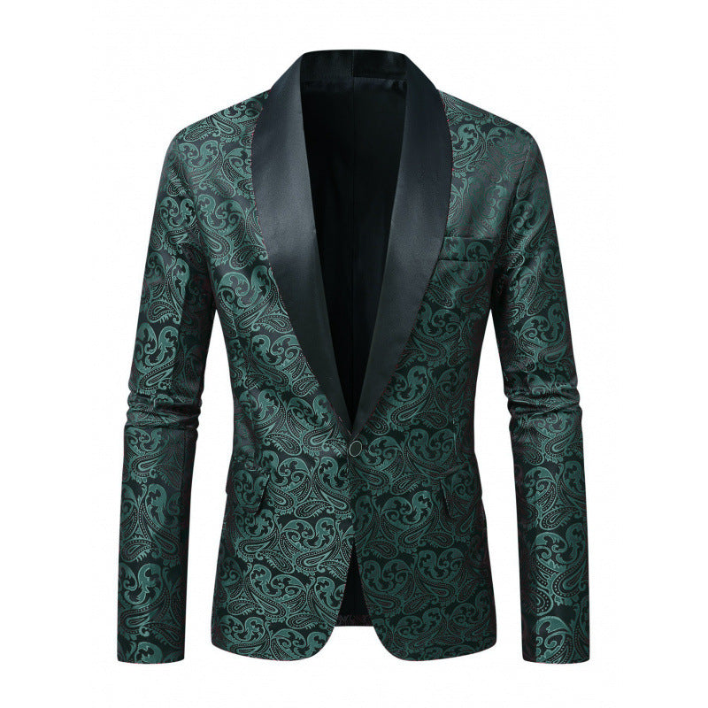 Herrar Glamourös Jacquard Smokingblazer med Satinrevers Mirla-Eva Jonsson
