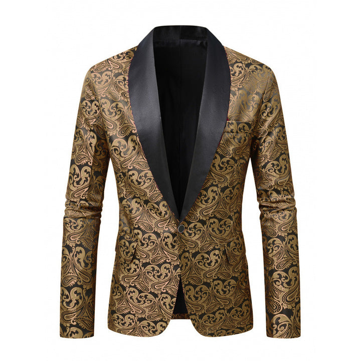 Herrar Glamourös Jacquard Smokingblazer med Satinrevers Mirla-Eva Jonsson