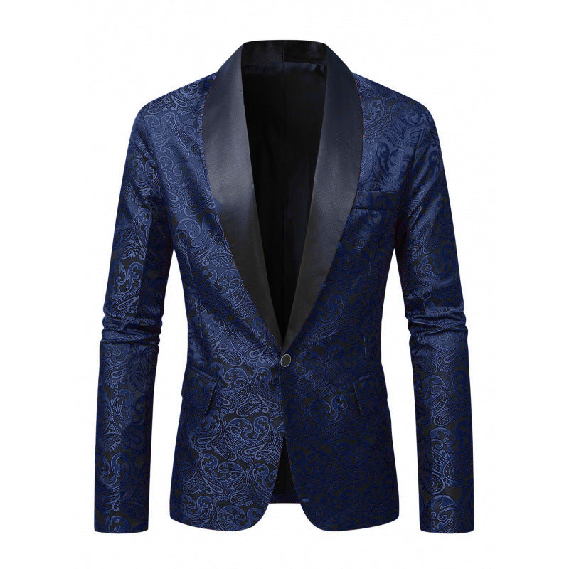 Herrar Glamourös Jacquard Smokingblazer med Satinrevers Mirla-Eva Jonsson