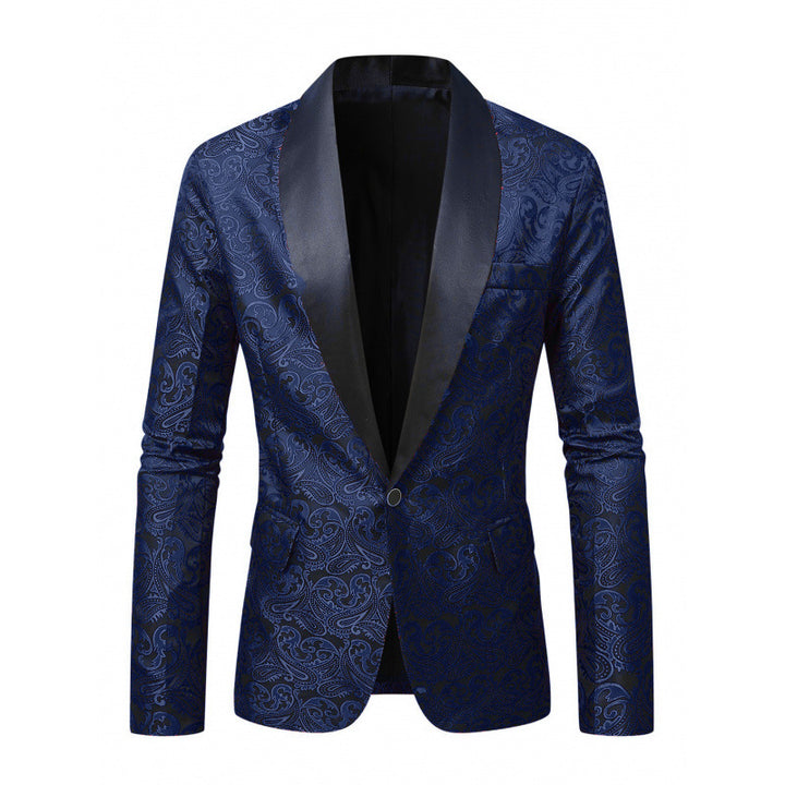 Herrar Glamourös Jacquard Smokingblazer med Satinrevers Mirla-Eva Jonsson