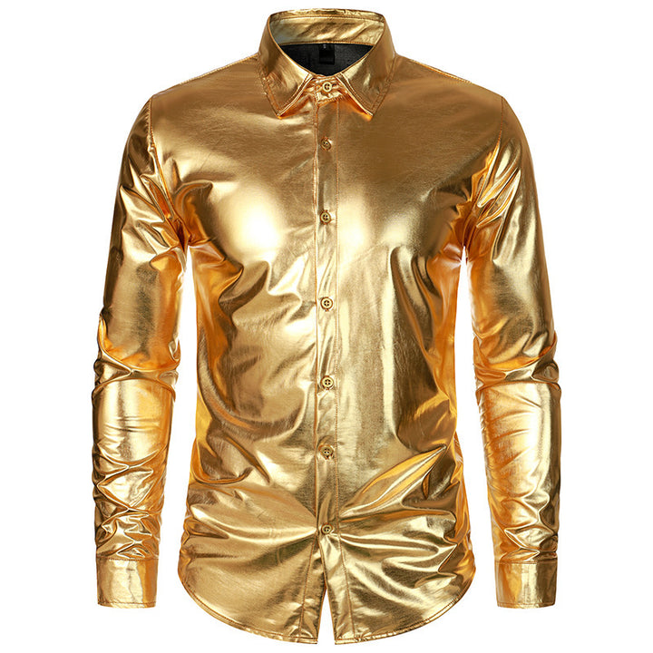 Herrar Glamourös Metallic Skjorta Eva Jonsson-Eva Jonsson
