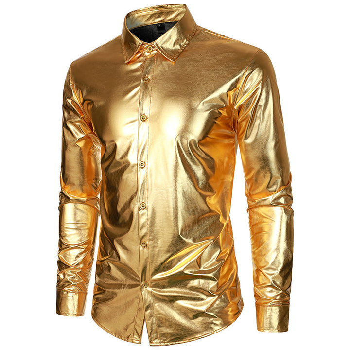 Herrar Glamourös Metallic Skjorta Eva Jonsson-Eva Jonsson