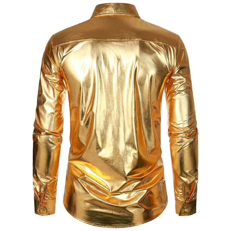 Herrar Glamourös Metallic Skjorta Eva Jonsson-Eva Jonsson