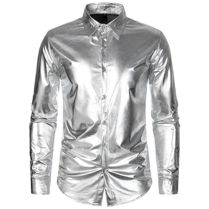 Herrar Glamourös Metallic Skjorta Eva Jonsson-Eva Jonsson