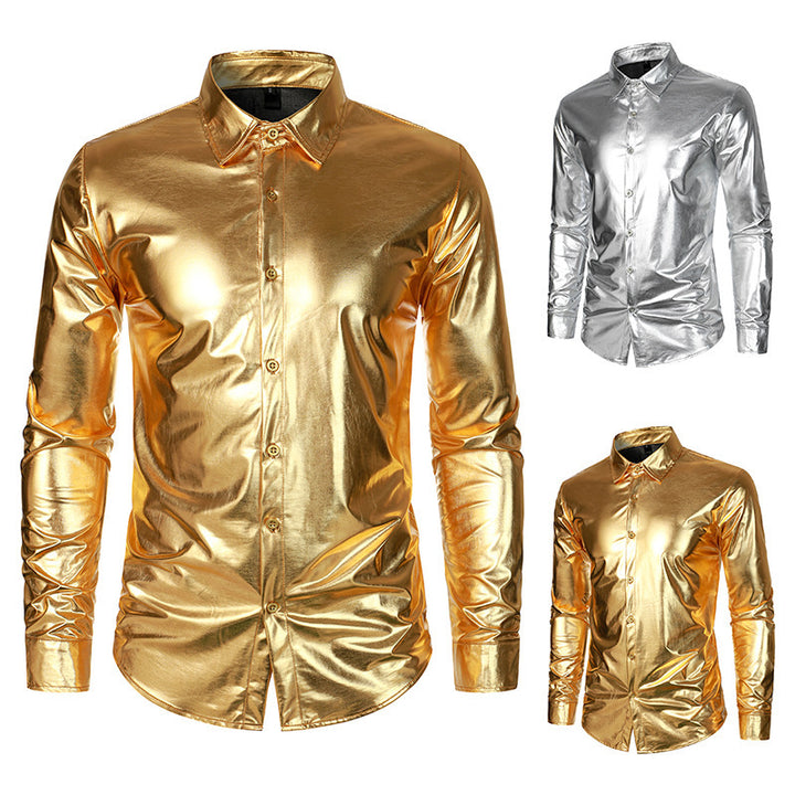 Herrar Glamourös Metallic Skjorta Eva Jonsson-Eva Jonsson
