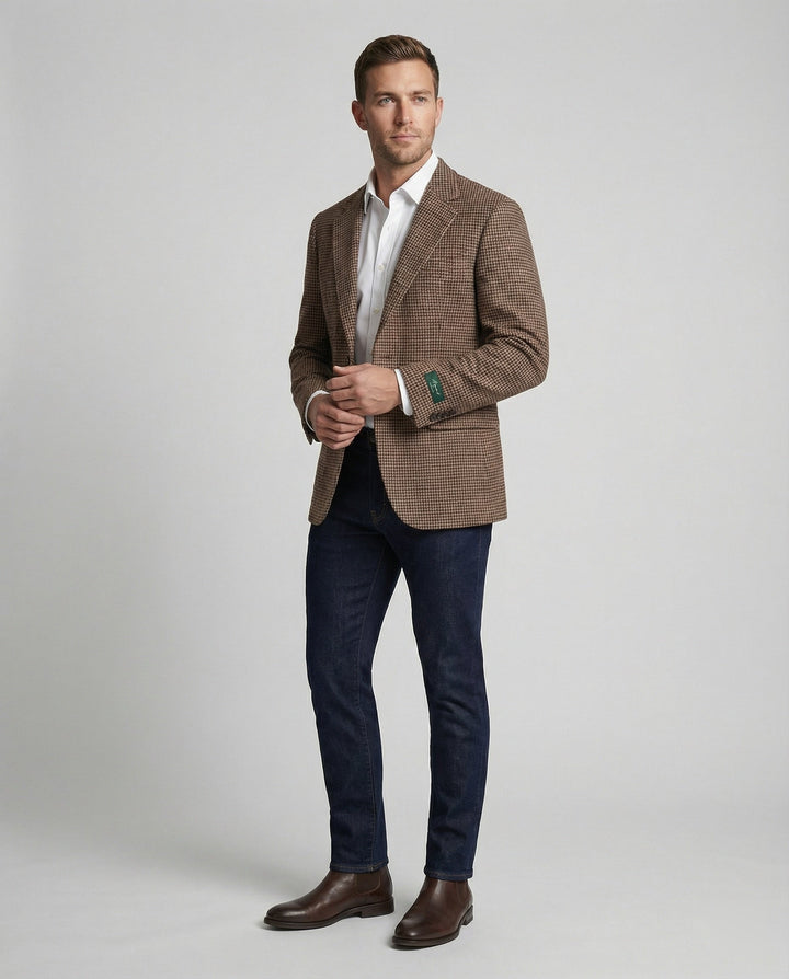 Herrar Hahnentritt Kavaj Slim Fit-Eva Jonsson