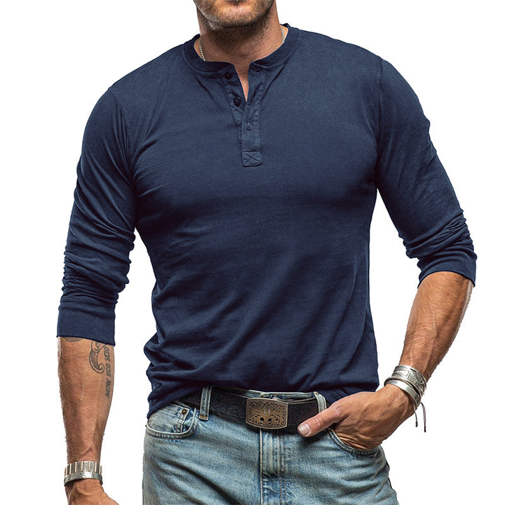 Herrar Henley-shirt med knapplist Mirla-Eva Jonsson
