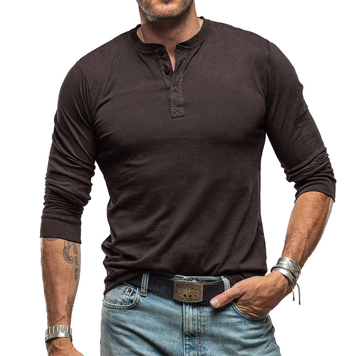 Herrar Henley-shirt med knapplist Mirla-Eva Jonsson