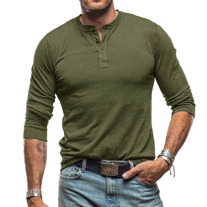 Herrar Henley-shirt med knapplist Mirla-Eva Jonsson