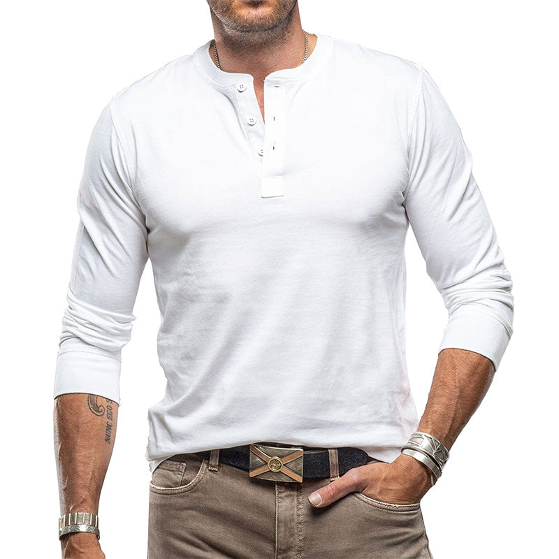 Herrar Henley-shirt med knapplist Mirla-Eva Jonsson
