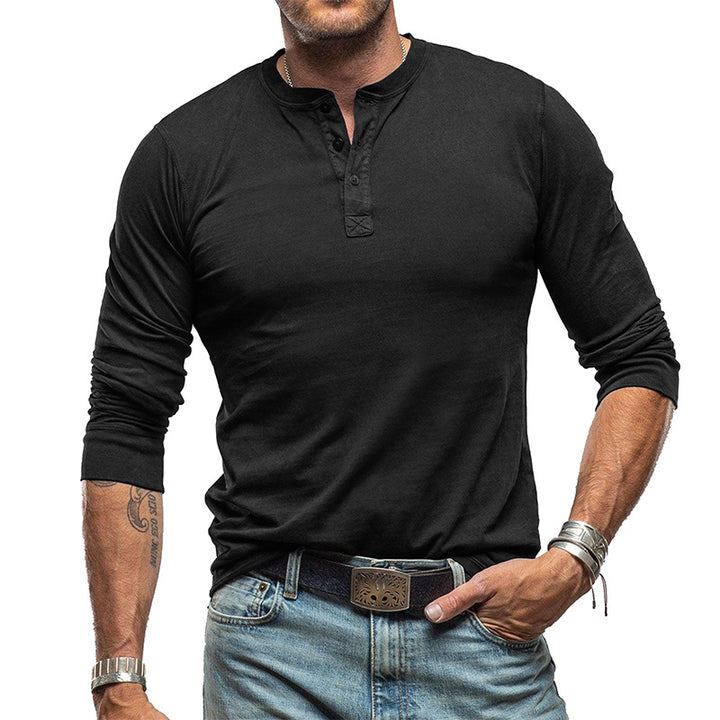 Herrar Henley-shirt med knapplist Mirla-Eva Jonsson