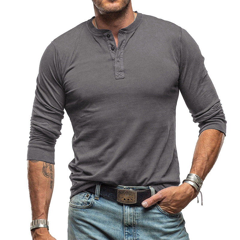 Herrar Henley-shirt med knapplist Mirla-Eva Jonsson