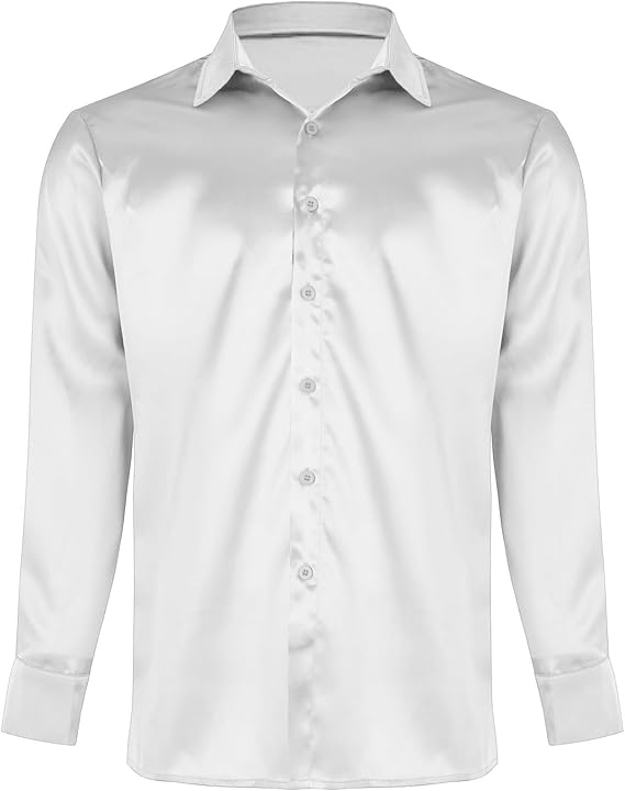 Herrar Hochglanz satin skjorta med modern passform och eleganta detaljer Mirla-Eva Jonsson