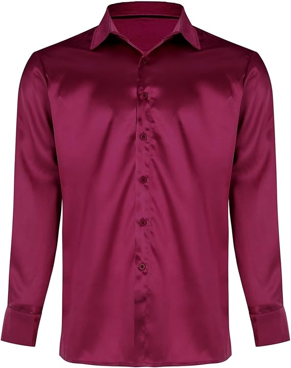 Herrar Hochglanz satin skjorta med modern passform och eleganta detaljer Mirla-Eva Jonsson