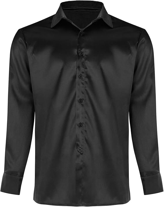 Herrar Hochglanz satin skjorta med modern passform och eleganta detaljer Mirla-Eva Jonsson