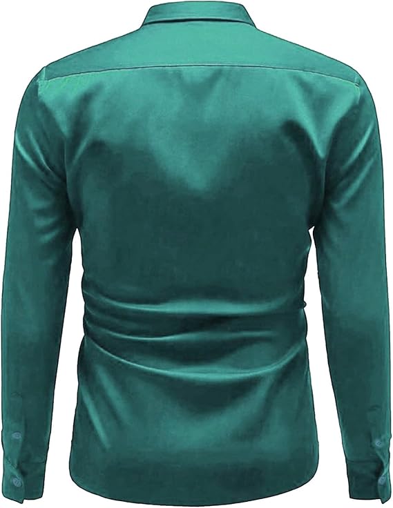 Herrar Hochglanz satin skjorta med modern passform och eleganta detaljer Mirla-Eva Jonsson