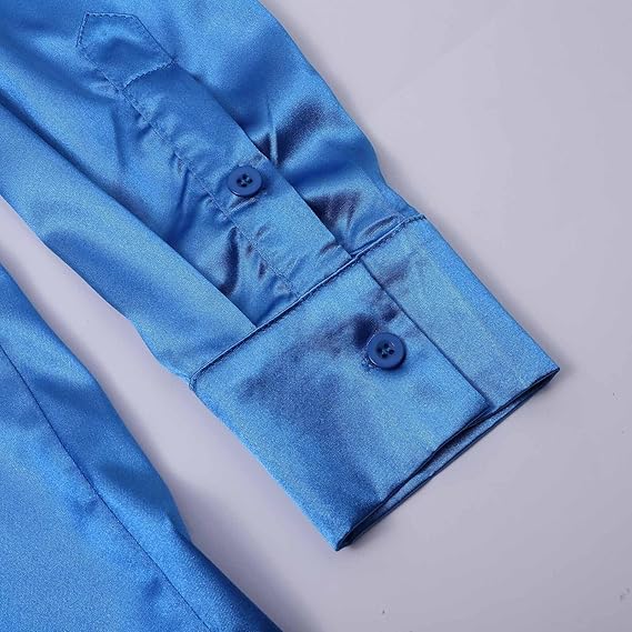 Herrar Hochglanz satin skjorta med modern passform och eleganta detaljer Mirla-Eva Jonsson