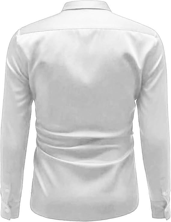 Herrar Hochglanz satin skjorta med modern passform och eleganta detaljer Mirla-Eva Jonsson