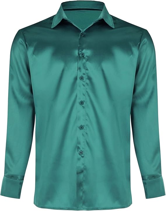 Herrar Hochglanz satin skjorta med modern passform och eleganta detaljer Mirla-Eva Jonsson