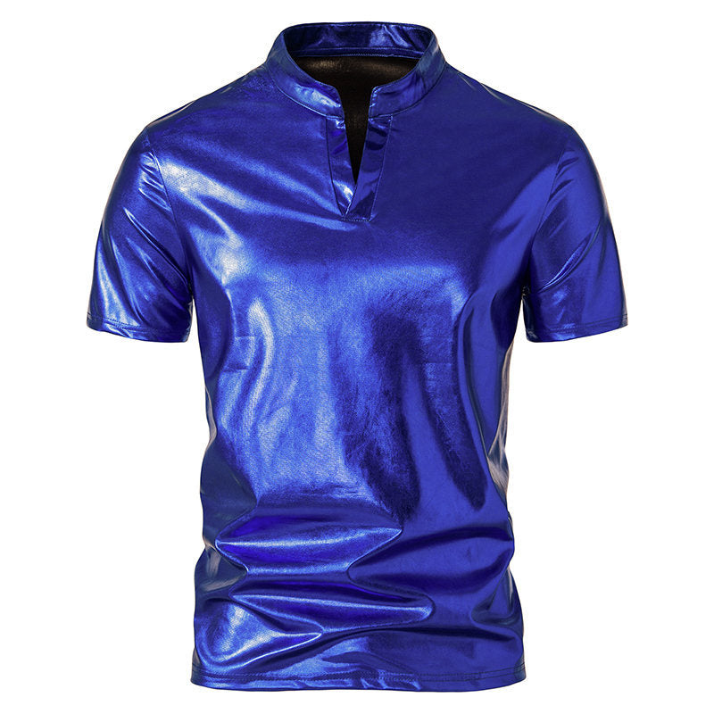 Herrar Högglänsande Poloshirt med modern Ståkrage Mirla-Eva Jonsson