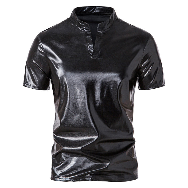 Herrar Högglänsande Poloshirt med modern Ståkrage Mirla-Eva Jonsson